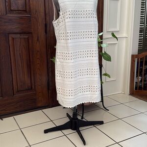 Eliza J  White Laser Cut Sheath Dress